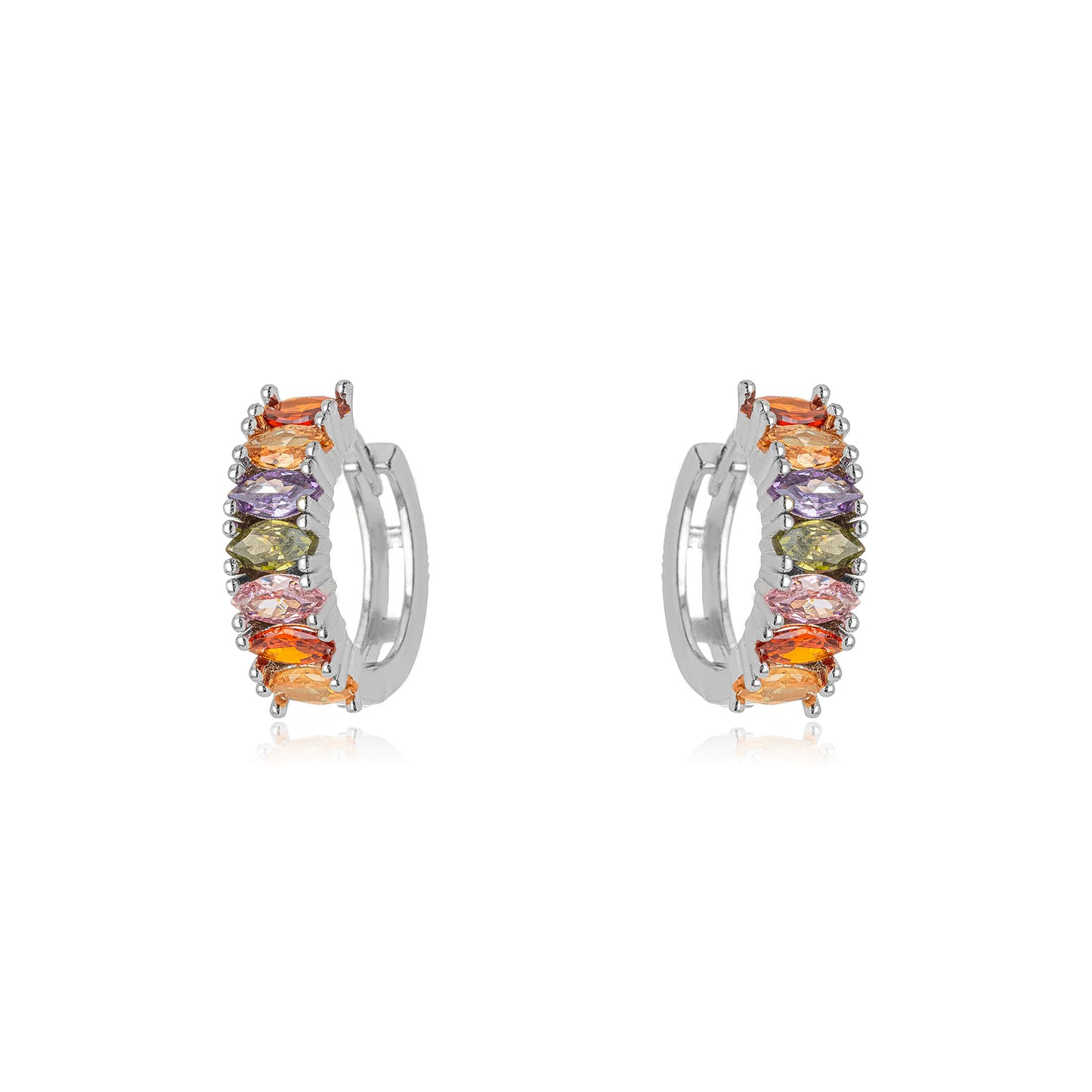 Argola cristais coloridos/rainbow hoops