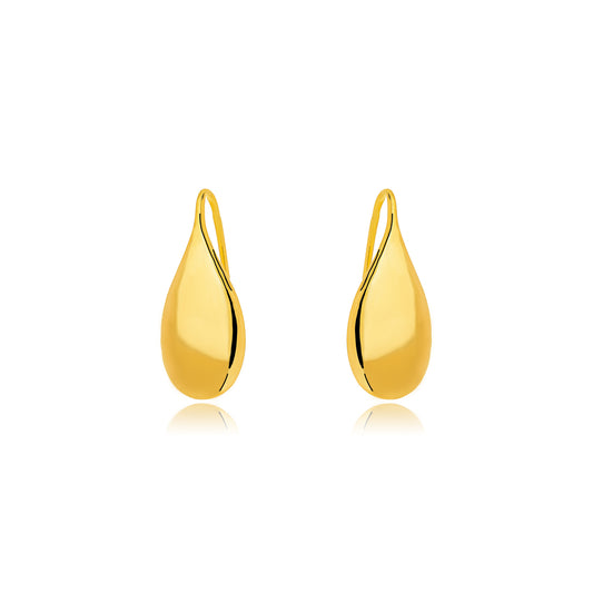 Brinco gota lisa dourada/ hanging drop earrings