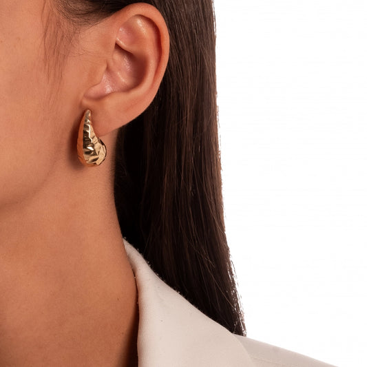 Brinco gota texturizada/textured drop earrings