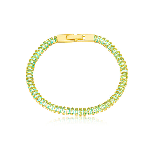 Pulseira riviera baguete turmalina/Tourmaline bracelet