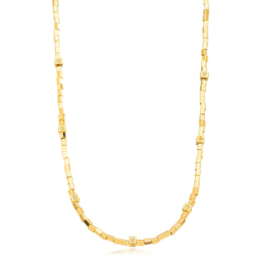 Choker canutilho micro zircônia dourado/necklace with folden details and microzirconia