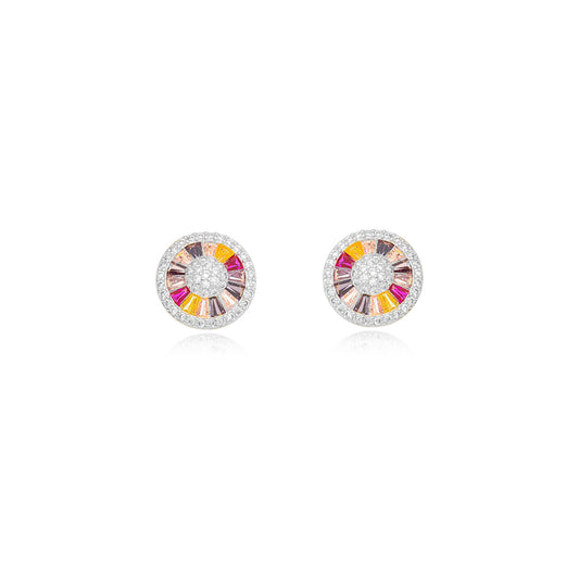 Brinco pizza colorido/Colorful crystals earring