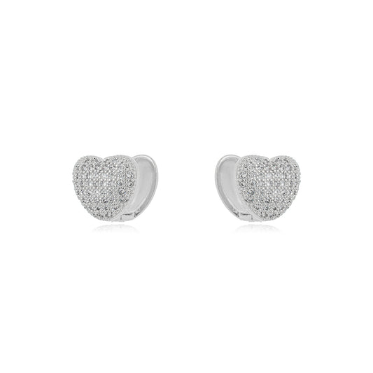 Brinco coração microzircônia/Microzirconia heart earrings