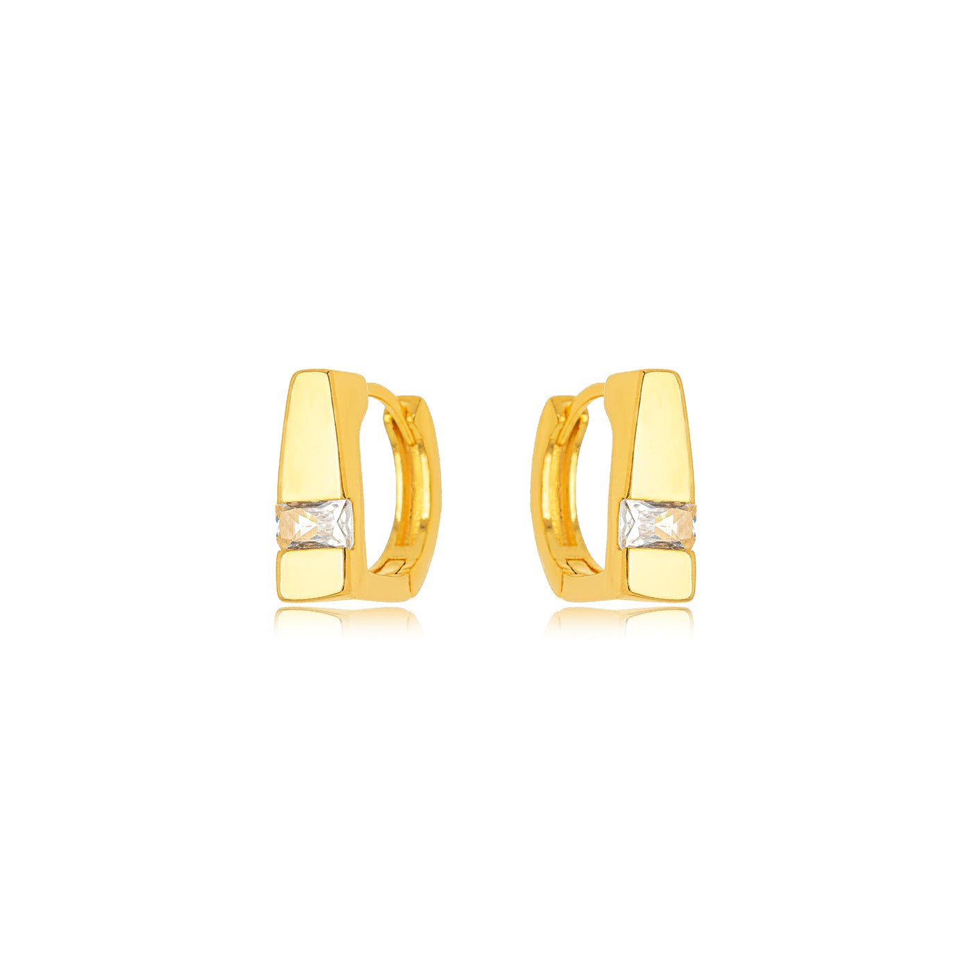 Brinco argola cristal dourado/gold and crystal hoops