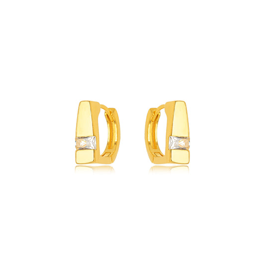 Brinco argola cristal dourado/gold and crystal hoops