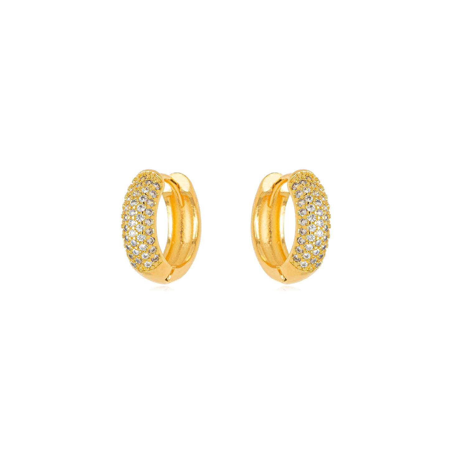 Argolas cravejadas de zircônia/zirconia hoop earrings