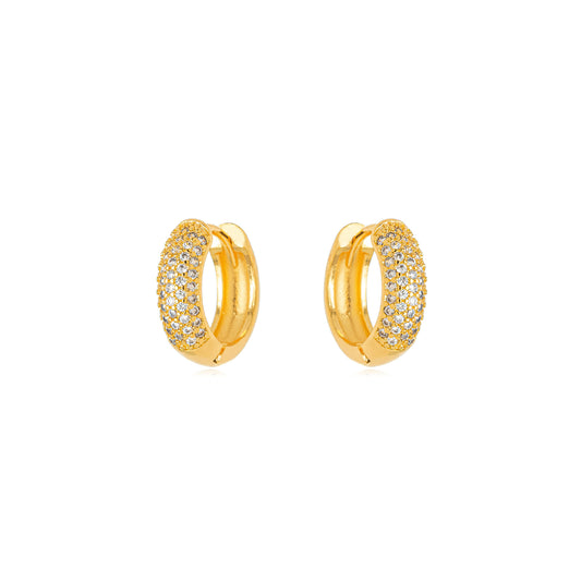 Argolas cravejadas de zircônia/zirconia hoop earrings