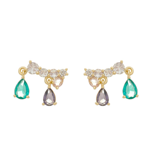 Brinco cristais coloridos/colorful crystals earrings